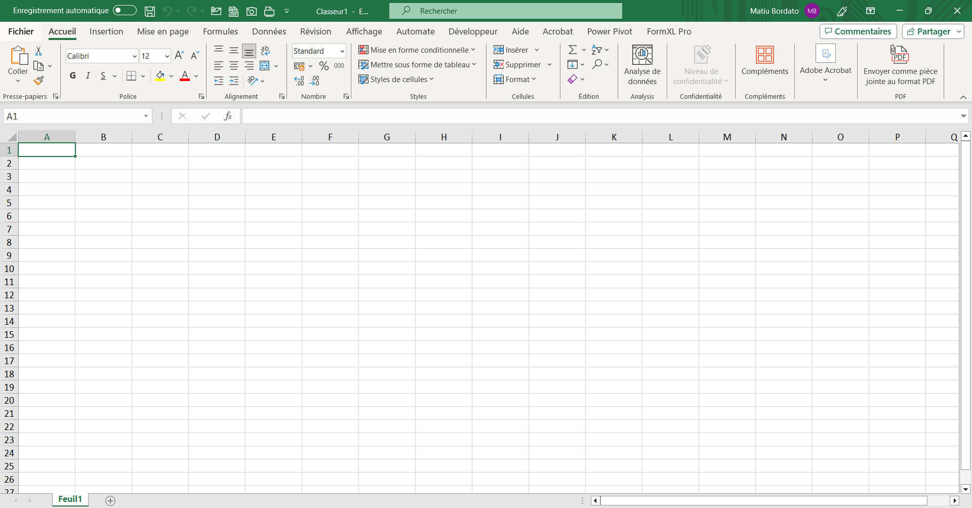 Excel débutant